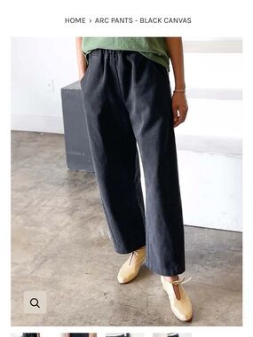 Le Bon Shoppe, Arc Pant, S Black Canvas Cropped Wide-Leg Pants